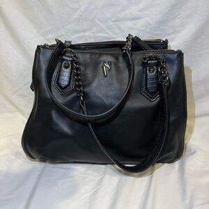 Simply Vera Vera Wang Black Leather Shoulder Bag
